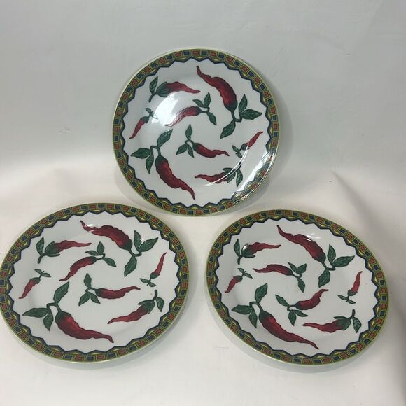 Godfinger & Co Pepper Saucer Salad Dessert Appetizer Plate 7 1/2 In Round Set 3 - Picture 2 of 5